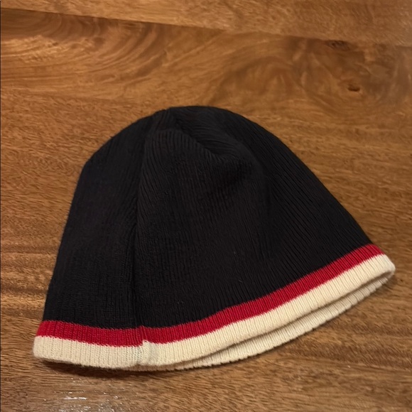 Indian Motorcycle Black Beanie with Red and Cream Stripes - Picture 4 of 5